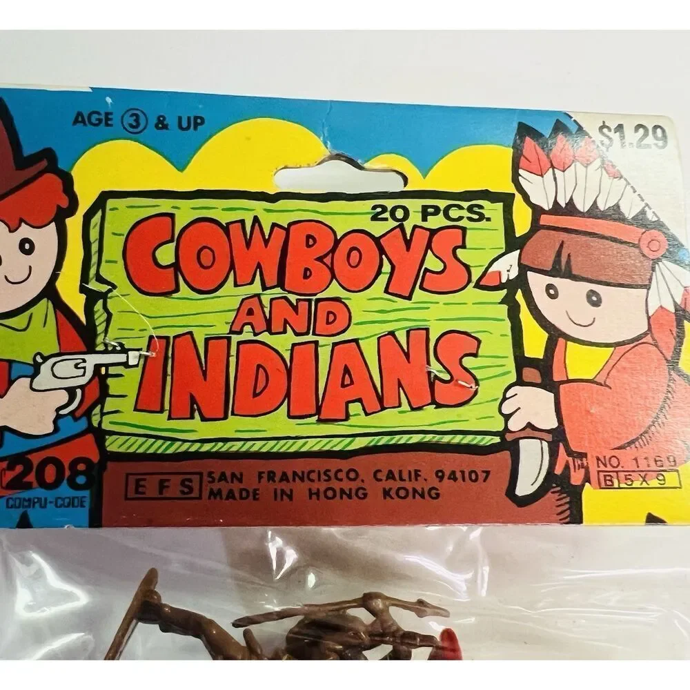VINTAGE 1975‎ ARCO COWBOYS & INDIANS HAND PAINTED PLASTIC FIGURES 20 PCS NEW
